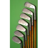 Fine set of 7x Walter Hagen matching irons - with stainless steel heads stamped to the face with