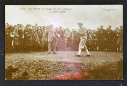 HRH The Prince of Wales St Andrews golfing postcard c1925 titled "A Good Drive" on the tee with