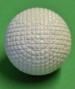 Original c1900 mint unused fine line mesh pattern rubber core golf ball - retaining 100% white paint