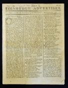 1767 The Edinburgh Advertiser -September  Golf Announcement - see p.157 col. 3  announcing that