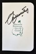 Rare Seve Ballesteros signed National Augusta Golf Club "Masters" score card - signed by Ballesteros