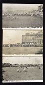 3x scarce 1905 Scotland v England International golf match St Andrews Valentine's Series postcards -