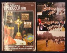 Scarce 1981 Official Ryder Cup Golf Signed Programme - played at Walton Heath and signed by the 11/