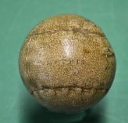 Rare Tom Morris feathery golf ball - visible stamp mark and partial number and dated 1834 to the one