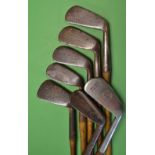 7 x assorted playable irons to incl Maxwell lofting iron, James Nelson Nairn mashie, Alex Weir