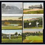 Collection of 6 early American Golf Club postcards to incl The Golf Clubhouse-Shinnecock Hills" used