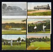 Collection of 6 early American Golf Club postcards to incl The Golf Clubhouse-Shinnecock Hills" used