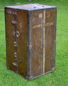 Henry Cotton's personal golfing tour travel trunk - which includes clothes hangers, hanging bag