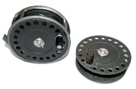 REEL & SPOOL: (2) Hardy The St. John 3 7/8" alloy fly reel, black handle, 2 screw latch, rim tension