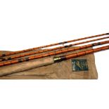 ROD: Early Hardy The Palakona 16' 3 piece with correct spare tip salmon fly rod, No.94988,