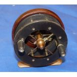 REEL: Fine 3" Allcock Coxon Aerial reel, 4 spoke model with no tension regulator, black horn