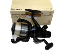 REEL: Shimano Aero 6000 RE bait runner reel, rear drag, free spool right or left hand wind, as