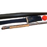 ROD: Hardy Graphite Deluxe 10'6" 2 piece trout fly rod, line 7/8, burgundy black, burgundy whipped