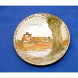 PORCELAIN: Royal Doulton Gallant Fishers ware 5.5" diameter dish, angler on bank, legend "and when