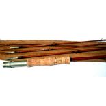 ROD: Edward Vom Hofe maker, New York 9' 3 piece with correct spare tip, bamboo trout fly rod,