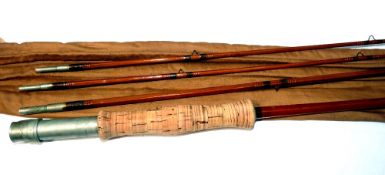 ROD: Edward Vom Hofe maker, New York 9' 3 piece with correct spare tip, bamboo trout fly rod,