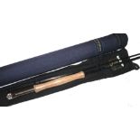 ROD: Scottish Daiwa Whisker Fly rod, 9'6", 2 pce carbon with Thistle Logo to butt, snake guides