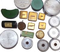 BAIT BOXES: Collection of vintage bait boxes incl. The Bob Bet Bait box, two curved belt fitting