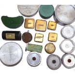 BAIT BOXES: Collection of vintage bait boxes incl. The Bob Bet Bait box, two curved belt fitting