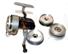 REEL & SPOOLS: (4) Hardy Altex No.2 MkV alloy spinning reel, folding LHW handle, full bail, 80% grey