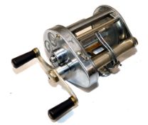 REEL: Hardy Elarex bait casting multiplier reel, level wind, brake and check adjusters, twin black