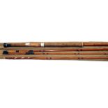 ROD: JS Sharpe of Aberdeen 12' 3 piece with correct spare tip, spliced joint salmon fly rod, and