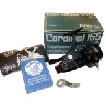 REEL: Fine Abu Cardinal 155 Swedish built rear drag spinning reel in as new condition, foot stamp