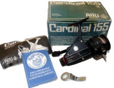 REEL: Fine Abu Cardinal 155 Swedish built rear drag spinning reel in as new condition, foot stamp