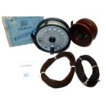 REELS & LINES: (4) Hardy Viscount 150 alloy fly reel, in fine condition, backplate check adjuster,