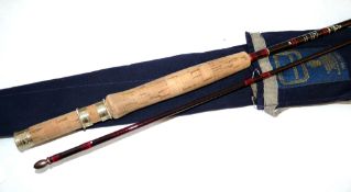 ROD: Hardy Graphite Deluxe Classic 8'6" 2 pce trout fly rod, line rate 6/7, burgundy black, burgundy