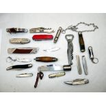 ANGLERS KNIVES: (Qty) Collection of classic angling knives incl. a multi blade example with hook