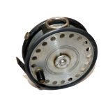 REEL: Fine Hardy St George alloy fly reel, 3.75" diameter, correct bright finish ventilated drum,