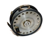 REEL: Fine Hardy St George alloy fly reel, 3.75" diameter, correct bright finish ventilated drum,