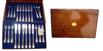 FISH CUTLERY SET: Fine 24 piece fish cutlers serving set, stamped EP A1, W&H. 12 forks and 12 flat