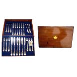 FISH CUTLERY SET: Fine 24 piece fish cutlers serving set, stamped EP A1, W&H. 12 forks and 12 flat