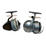 REELS: (2) Milward Magnacast threadline spinning reel, brown finish body, brass side plate, half