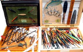 ACCESSORIES: Large collection of vintage floats, cane quill cork balsa and celluloid examples of all