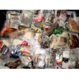 FLY TYING MATERIALS: A large collection of hundreds of packets of feathers, marabou, seals fur,