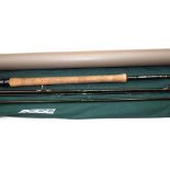 ROD: Sage Graphite 4, 15' 4 piece salmon fly rod, line rate 10, translucent whipped guides, 24" cork