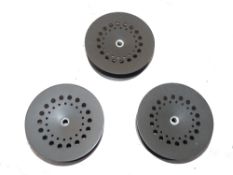 SPOOLS: (3) Set of 3 Hardy Perfect alloy spare spools, to fit 3 5/8" diameter reel, all retaining