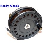 REEL: Rare Hardy Alcedo alloy fly reel, 3 7/8" diameter, ribbed alloy foot, rim tension regulator,