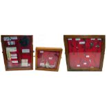 FRAMED DISPLAYS: (3) Collection of assorted live and dead bait harness rigs inc. Hardy crocodile, 5"