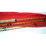 ROD: Hardy The Wye 12' 3 piece plus correct spare tip Palakona salmon fly rod, No. H53939C, burgundy