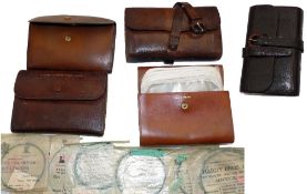 WALLETS: (4) Hardy The Houghton cast case in brown pigskin, chamois compartments gilt marked fine,