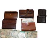 WALLETS: (4) Hardy The Houghton cast case in brown pigskin, chamois compartments gilt marked fine,