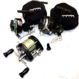 REELS: (3) Shimano Bantam Mag 50 multiplier reel, free spool, level wind, star drag and cast