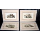 PRINTS: (4) Four early colour litho prints on velum, taken from Sporting & Fishing 1812, Lamprey &