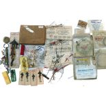 ACCESSORIES: Three early PD Malloch decorative envelopes containing assorted live and deadbait