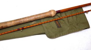 ROD: B James & Son London England Richard Walker Mk1V 10' 2 piece cane rod, red agate butt/tip