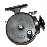 REEL: Rare uncatalogued Allcock Stanley threadline casting reel in bronze, perhaps pre-production or